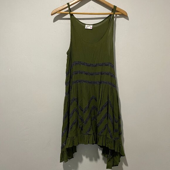 Intimately Free People Voile & Lace Trapeze Style Mini Dress Top Size Small P - Picture 2 of 5